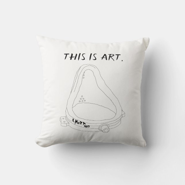 Marcel Duchamp's Fontein R.Mutt 1917 Kussen (Voorkant)