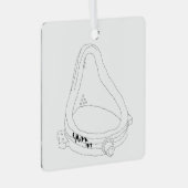 Marcel Duchamp's Fontein R.Mutt 1917 Metalen Ornament (Voorkant Rechts)