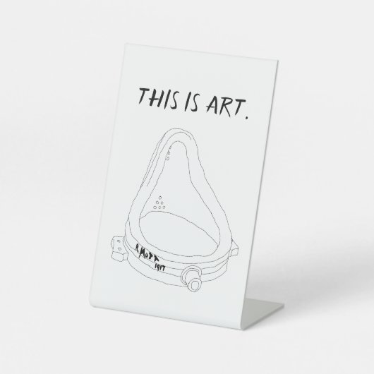 Marcel Duchamp's Fontein R.Mutt 1917 Reclamebord Met Voetstuk (Voorkant)
