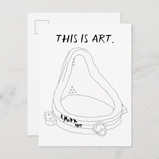 Marcel Duchamp's Fontein R.Mutt 1917 Uitnodiging Briefkaart (Voorkant / Achterkant)