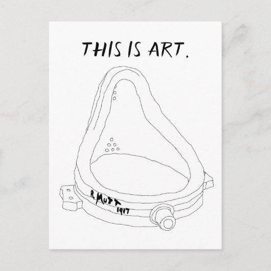 Marcel Duchamp's Fontein R.Mutt 1917 Uitnodiging Briefkaart (Voorkant)