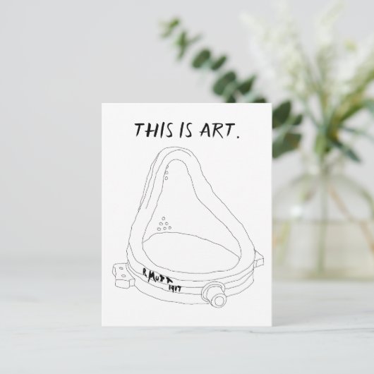 Marcel Duchamp's Fontein R.Mutt 1917 Uitnodiging Briefkaart (Staand voorkant)