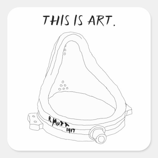 Marcel Duchamp's Fontein R.Mutt 1917 Vierkante Sticker (Voorkant)