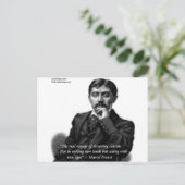 Marcel Proust & beroemd Citaat Briefkaart (Staand voorkant)