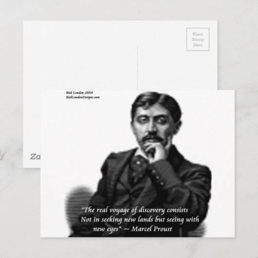 Marcel Proust & beroemd Citaat Briefkaart (Voorkant / Achterkant)