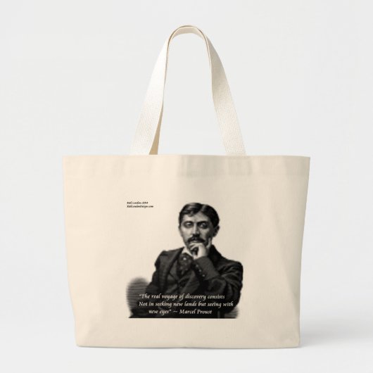 Marcel Proust & beroemd Citaat Grote Tote Bag (Voorkant)