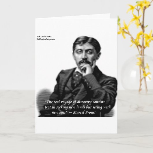 Marcel Proust & beroemd Citaat Kaart (Gele Bloem)