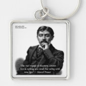 Marcel Proust & beroemd Citaat Sleutelhanger (Voorkant)