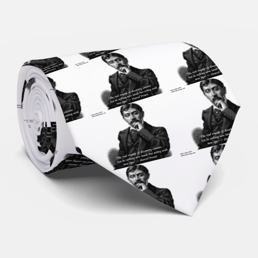 Marcel Proust & beroemd Citaat Stropdas (Opgerold)