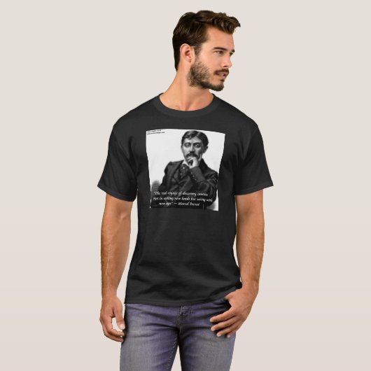 Marcel Proust & beroemd Citaat T-shirt (Voorkant volledig)