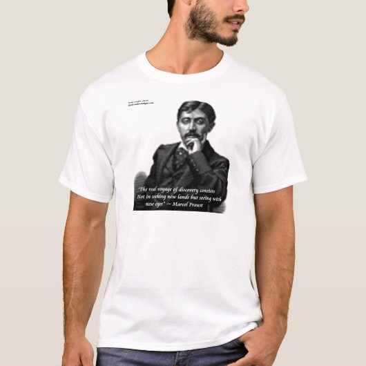 Marcel Proust & beroemd Citaat T-shirt (Voorkant)