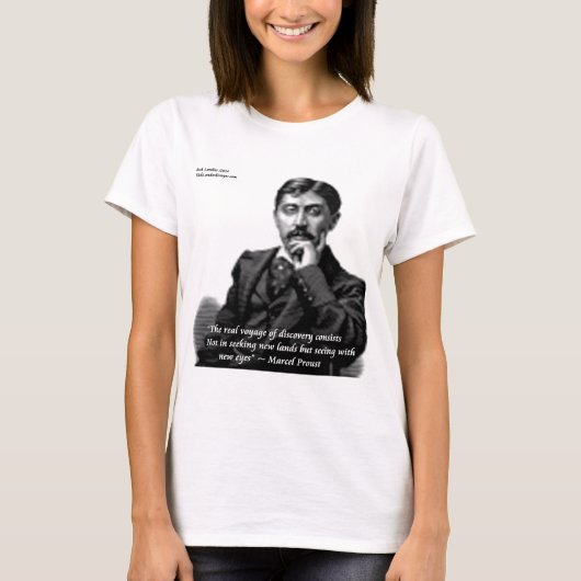 Marcel Proust & beroemd Citaat T-shirt (Voorkant)