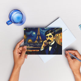 Marcel Proust in Parijs - fantasie Feestdagenkaart