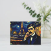 Marcel Proust in Parijs - fantasie Feestdagenkaart (Staand voorkant)