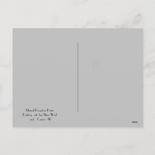 Marcel Proust in Parijs - fantasie Feestdagenkaart (Achterkant)