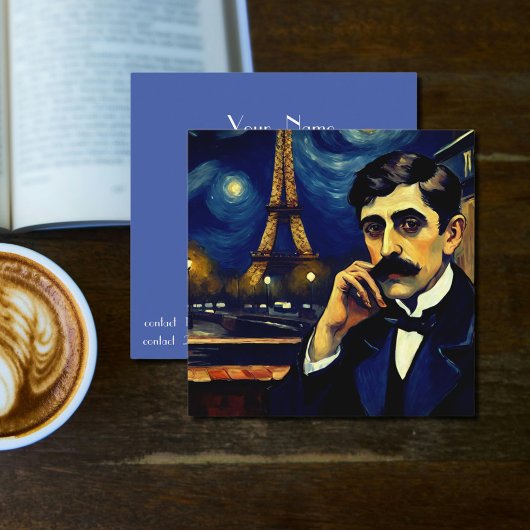 Marcel Proust in Parijs - fantasy art Vierkante Visitekaartje