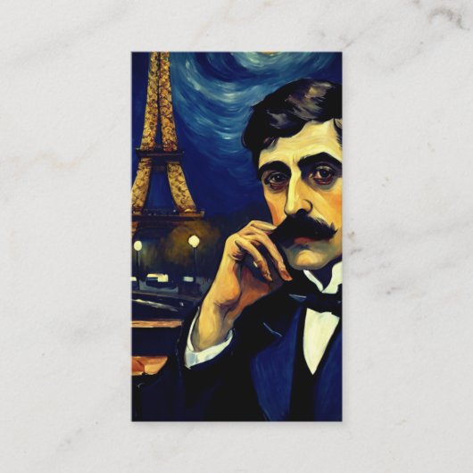 Marcel Proust in Parijs - fantasy art Visitekaartje (Voorkant)