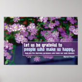 Marcel Proust Inspirerend quote "dankbaar" Poster (Voorkant)