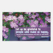 Marcel Proust Inspirerend quote "dankbaar" Rechthoekige Sticker (Voorkant)
