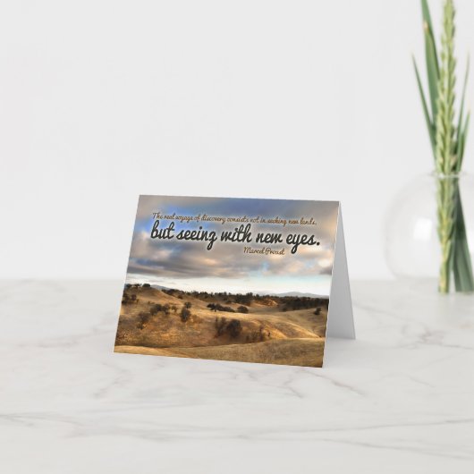 Marcel Proust Inspirerend Quote "New eyes" Bedankkaart (Voorkant)
