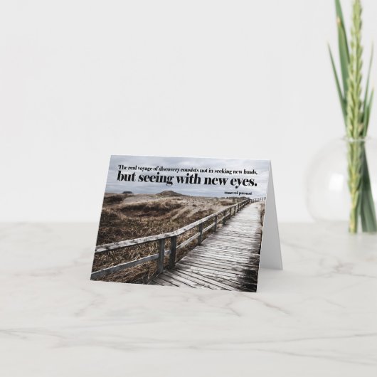Marcel Proust Inspirerend Quote "New eyes" Bedankkaart (Voorkant)
