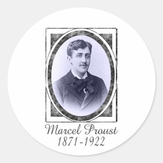 Marcel Proust Ronde Sticker (Voorkant)