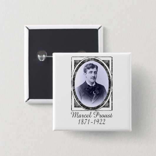 Marcel Proust Vierkante Button 5,1 Cm (Voorkant /achterkant)