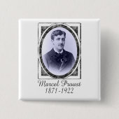 Marcel Proust Vierkante Button 5,1 Cm (Voorkant)