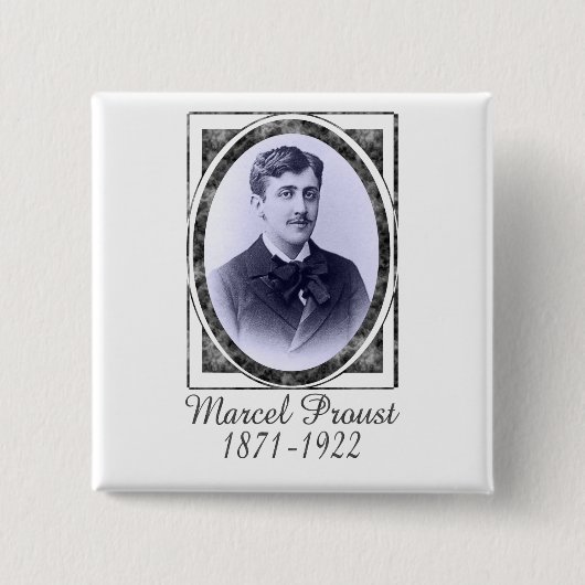 Marcel Proust Vierkante Button 5,1 Cm (Voorkant)