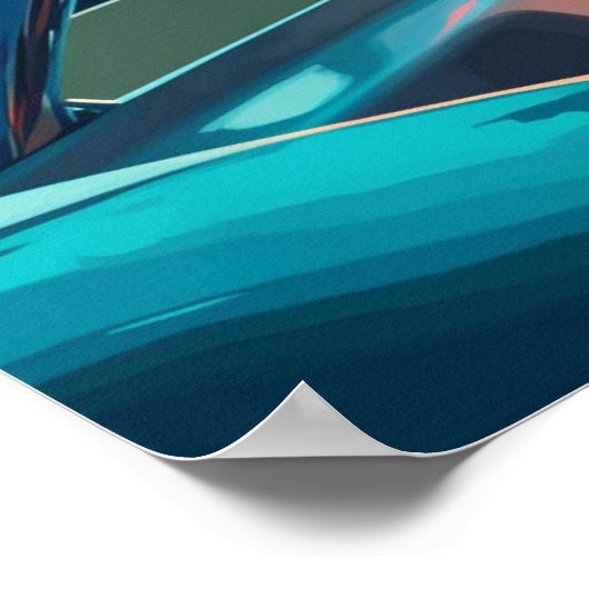 Marcela geniet van een Miami-zonsondergang op het  Poster (Hoek)