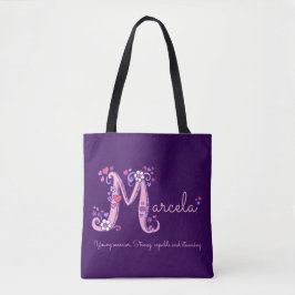 Marcela letter M monogram art & naam betekenend ta Tote Bag