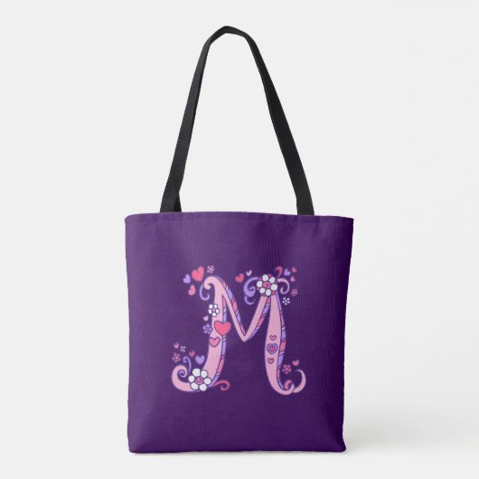 Marcela letter M monogram art & naam betekenend ta Tote Bag (Achterkant)