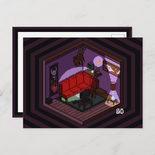 Marceline Vampire Dark Living Room Pixel Art Briefkaart (Voorkant / Achterkant)