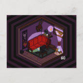 Marceline Vampire Dark Living Room Pixel Art Briefkaart (Voorkant)