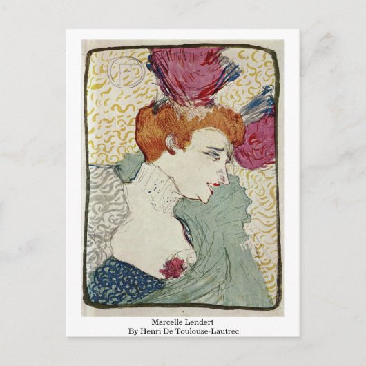 Marcelle Lendert van Henri de Toulouse-Lautrec Briefkaart (Voorkant)