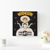 Marcello Dudovich Art Deco en "Vermouth" Vierkante Klok (Huis)
