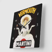 Marcello Dudovich Art Deco en "Vermouth" Vierkante Klok (Hoek)