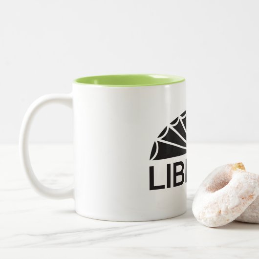 Marcellus Township Wood Memorial Library Coffee Mu Tweekleurige Koffiemok (Met donut)