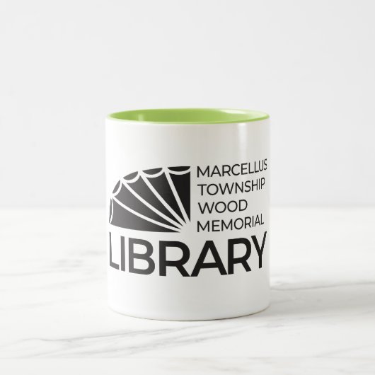 Marcellus Township Wood Memorial Library Coffee Mu Tweekleurige Koffiemok (Center)