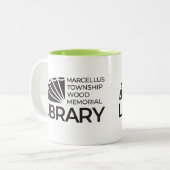 Marcellus Township Wood Memorial Library Coffee Mu Tweekleurige Koffiemok (Voorkant links)