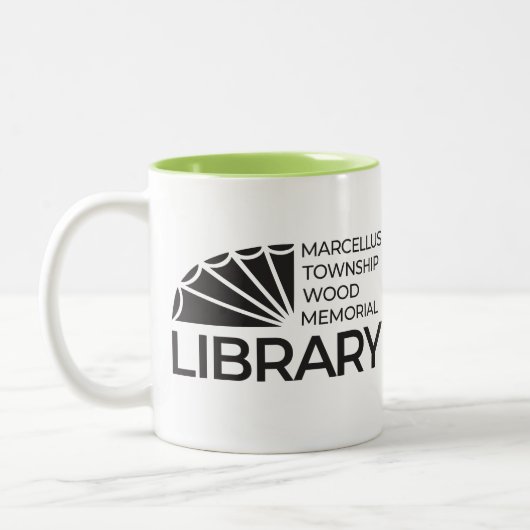 Marcellus Township Wood Memorial Library Coffee Mu Tweekleurige Koffiemok (Links)