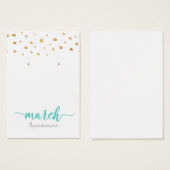 March Aquamarine Birthstone Earring Card Visitekaartje (Voorkant /achterkant)
