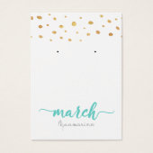 March Aquamarine Birthstone Earring Card Visitekaartje (Voorkant)