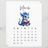 March Baby Dragon Art Print Storybook Dragon (Voorkant / Achterkant)