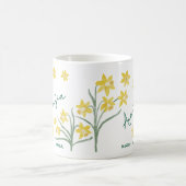 March Birth Flower Custom Name Daffodil Jonquil Koffiemok (Center)