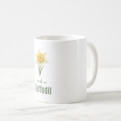 March Birth Flower Mug | Daffodil Watercolor Koffiemok (Voorkant rechts)