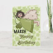March Birthday Angel Kaart (Voorkant)