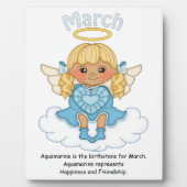 March Birthstone Angel Blonde Plaque Fotoplaat (Voorkant)