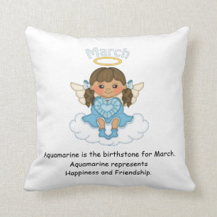 March Birthstone Angel Brunette Kussen