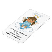 March Birthstone Angel Brunette Premium Magnet Magneet (Linkerzijde)